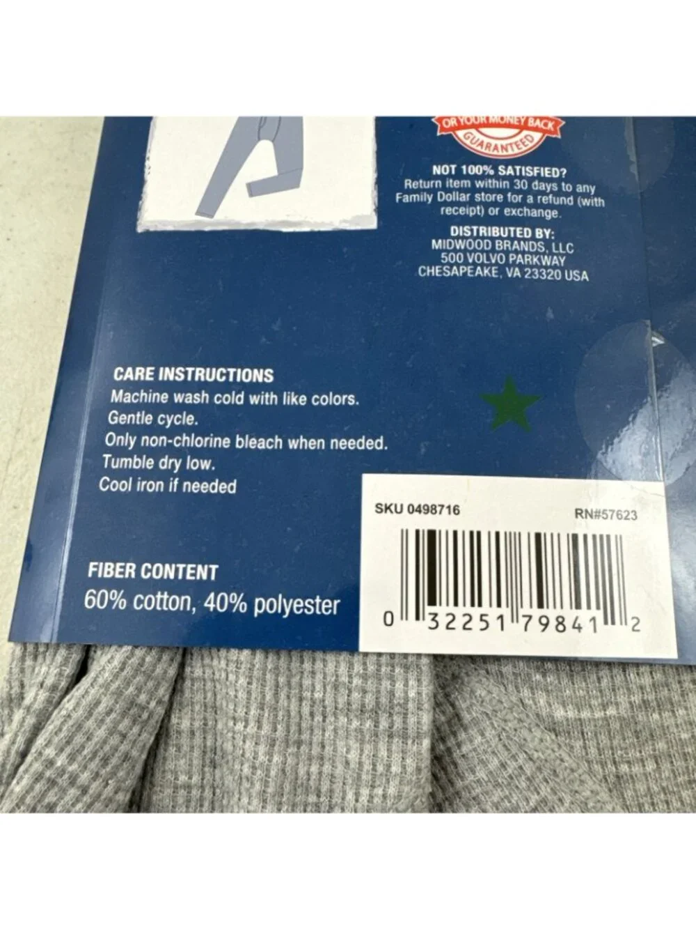 Highland Originals GRAY THERMAL UNDERWEAR BOTTOM Men's Pants Size 2XL